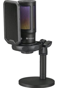 Sandberg streamer USB Microphone RGB čierna / stolný mikrofón / kardioda / USB-C (126-39)