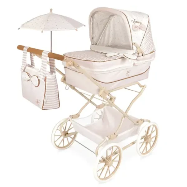 DeCuevas 82078 Skladací kočík pre bábiky REBORN so slnečníkom a doplnkami Verona 2024 - 90 cm