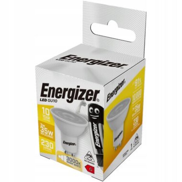 Energizer S17515 LED Bodová žiarovka 3.1W / Pätica GU10 / 3000K / 230 lm (S17515)