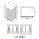 CERANO - Sprchovací kút Antelo L/P - 6 mm - chróm, transparentné sklo - 110x70x190 - otočný CER-8050BD7504