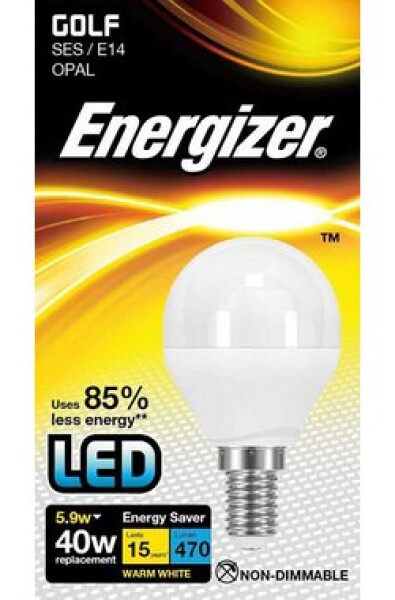 Energizer S14386 LED Globe žiarovka 5.9W / Pätica E14 / 2700K / 470 lm (S14386)