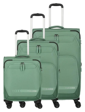Travelite Kick Off 4w S, M exp, L exp Sage S: 37 l / M: 69/73 l / L: 110/117 l TRAVELITE-6940-80