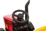 Mamido Mamido Detský elektrický traktor s vlečkou 12V 7Ah EVA kolesá ECO koža červený