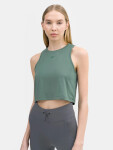 Dámsky bežecký rýchloschnúci crop-top 4FSS23TFTSF148-40S zelené 4F