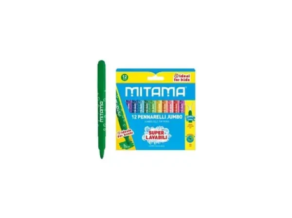 MITAMA Farebné fixky prateľné JUMBO s hrotom 5mm (12ks) (MT19987)