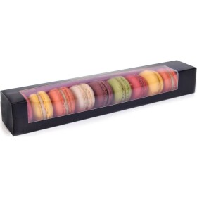 Krabička na macarons čierna ružová veľká 1 ks - House of Marie - House of Marie
