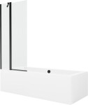 MEXEN/S - Cube obdĺžniková vaňa 170 x 80 cm s panelom + vaňová zástena 80, transparent, čierna 550517080X9408117000