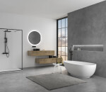 CERANO - Vaňa z liateho mramoru Aura - voľne stojaca - biela matná - 180x90x58 CER-VELA1050W