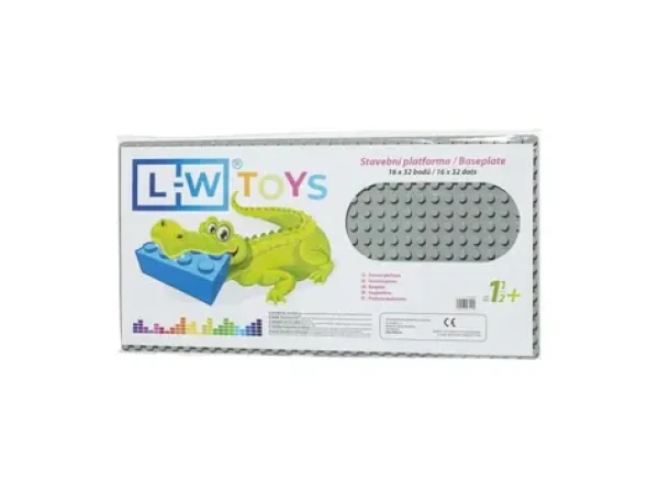 LW Toys Podložka na stavanie - JUNIOR 16x32 bodov šedá