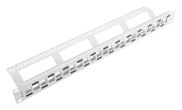 Lanberg PPKS-1224-S sivý / Patch panel / Modulárny (Keystone) / prestriedané porty / 1U / 19" (PPKS-1224-S)