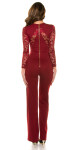 Sexy Koucla long sleeve overall with lace red XL