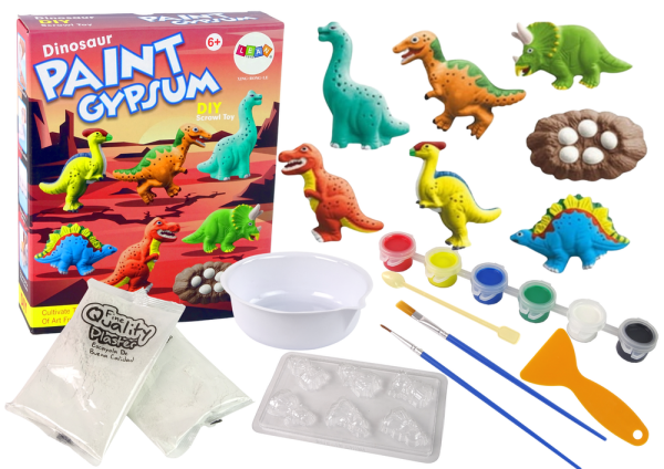 Mamido DIY Kit Sadrové odliatky Farba Maľovanie Dinosaury