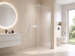 CERANO - Sprchová zástena Walk-in Orbis Round - Pravá - 8 mm - guľatá vzpera - biela matná, mliečne sklo - 120x200 CER-999932
