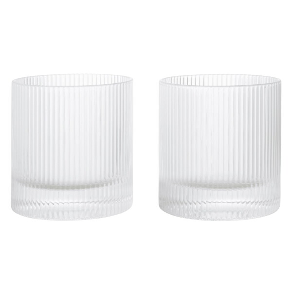 Ferm Living Poháre Ripple Tumbler Clear – set 2 ks