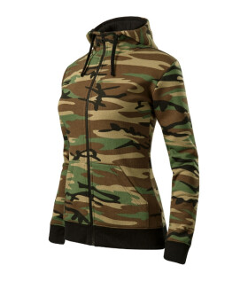 Camo Mikina na zips maskáčová hnedá 2XL