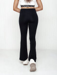 Dámske zvonové nohavice s vysokým pásom SLIMLINE black FashionStreet UY2147 M