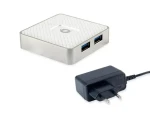 Conceptronic USB hub 4X USB-A 3.0 biely / USB-A hub / Micro-B / napájací adaptér 5V/2A (HUBBIES03W)