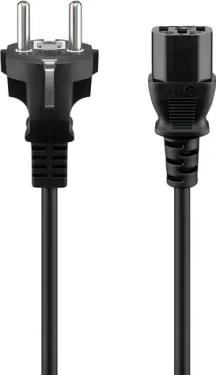 Goobay sieťový napájací kábel k PC a monitoru rovný čierny / Napájací kábel / 2 m (50098)