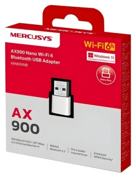Mercusys MA60XHB / Wi-Fi 6 USB adaptér / AX900 / Dual-Band 2.4 + 5 GHz / Bluetooth / USB 2.0 (MA60XHB)