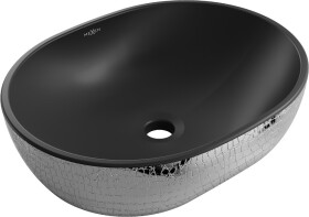 MEXEN - Viki umývadlo na dosku 48 x 35, čierna mat/strieborná vzor 21054872