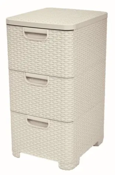 Curver Style Regál so zásuvkami 3x 14L krémovo-biela (206314)