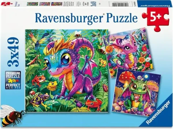 Ravensburger 120043010 Dráčátka objavujú prírodu 3x49 dielikov