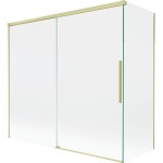 MEXEN/S - Rox vaňová zástena 2-krídlová posuvná 170 + 80 x 150, transparent, zlatá kartáčovaná 8C9-170-080-55-00