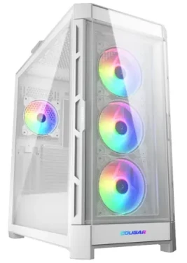 COUGAR Duoface Pre RGB biela / PC skriňa / ATX / micro-ATX / mini-ITX / RGB / priehľadná bočnica / bez zdroja (CGR-DUOFACE PRO RGB W)