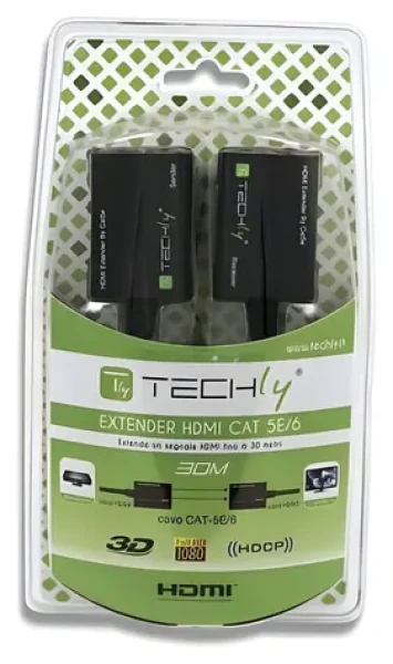 Techly 301153 čierna / Extender HDMI / UTP Cat5e / Cat6 / do 30 m / FullHD (301153)