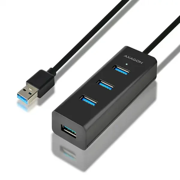 Axagon HUE-S2BL, 4X USB 5Gbps CHARGING húb, micro USB napájací konektor, kábel USB-A 120cm (HUE-S2BL)