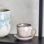 Bloomingville Keramická šálka s podšálkou Brenta Rose 185 ml