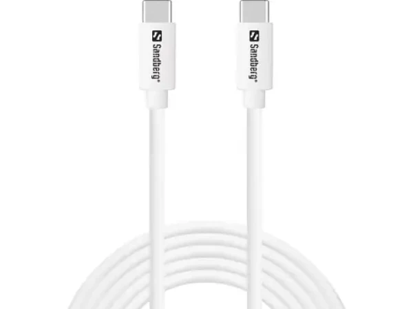 Sandberg SAVER USB-C Cable 2M 65W biela / nabíjací kábel USB-C na USB-C