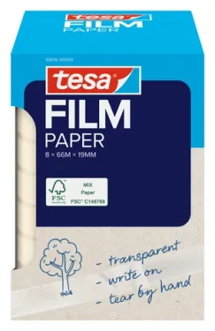 Tesa tesafilm PAPER transparentná / Lepiaca páska / 66 m / 19 mm / 8 ks (59216-00000-00)