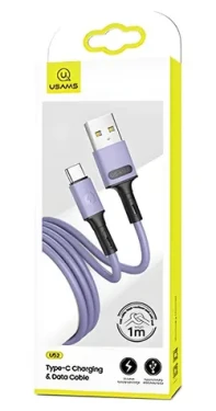 USAMS SJ436 U52 fialová / Nabíjací a dátový kábel / USB-C / 1 m / 2A (SJ436USB04)