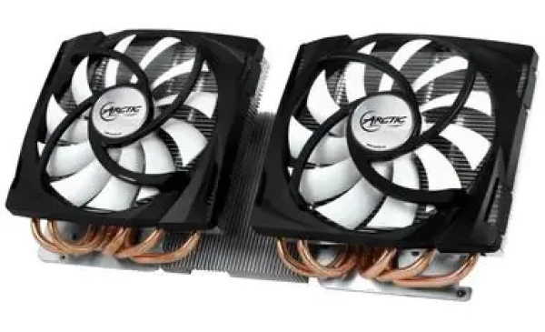 ARCTIC Accelero Twin Turbo 6990 / TDP 400W / 2x 120 mm / Fluid Dynamic Bearing / 0.4 Sone @ 1500 RPM / Radeon 6990 (DCACO-V680001-BL)
