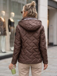 Dámska prechodná bunda s kapucňou, hnedá, FashionStreet TY5772 XXL