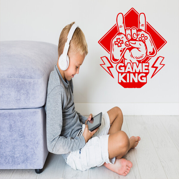 Veselá Stena Samolepka Game King Farba: červená, Veľkosť: 100 x 116 cm