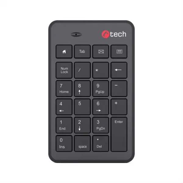 C-tech KBN-02W bezdrôtová numerická klávesnica čierna (8954125015772)