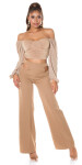 Sexy flarred pants with cut-outs KHAKI Einheitsgroesse