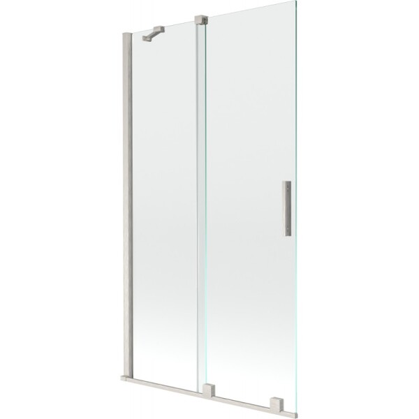 MEXEN/S - Velár dvojkrídlová posuvná vaňová zástena 100 x 150, transparent, nikel kartáčovaný 896-100-000-01-97