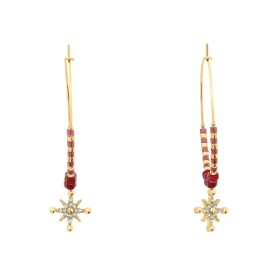 Pierre Lannier Pozlátené kruhové náušnice s príveskom hviezdy Antharea BJ25A2251