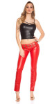 Sexy lowcut-Skinny-Pants in leatherlook with studs black L