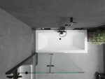 MEXEN/S - Cube obdĺžniková vaňa 170 x 80 cm s panelom + vaňová zástena 100, transparent, čierna 550517080X9210027000