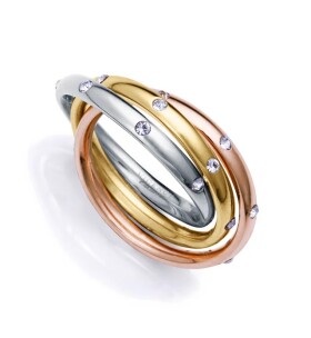 Viceroy Trojitý oceľový prsteň s kryštálmi Chic 14192A01 57 mm