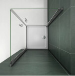 H K - Sprchovací kút SOLO D1 R908, 80x90x185 s dvoma jednokrídlovými dverami, rohový vstup vrátane sprchovej vaničky z liateho mramoru SE-SOLOD1R908/THOR-9080