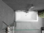 MEXEN/S - Cube obdĺžniková vaňa 170 x 80 cm s panelom + vaňová zástena 100, transparent, chróm 550517080X9510000001