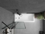 MEXEN/S - Cubik obdĺžniková vaňa 150 x 70 cm s panelom + vaňová zástena 80, čierna vzor 550315070X9408117070