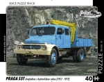 RETRO-AUTA Puzzle TRUCK č.12 Praga S5T dvojkabína s hydraulickou rukou (1957-1972)
