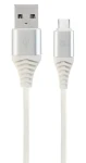 Cablexpert USB-A - USB-C bielo-strieborná / USB kábel / opletený / 2 m (CC-USB2B-AMCM-2M-BW2)