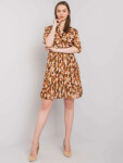 Dámske šaty DHJ SK 11332.67P Brown mix farieb - FPrice one size hnědá mix